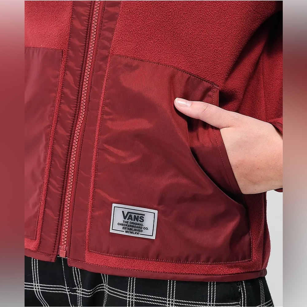 Vans Tommy Burgundy Fleece Zip Jacket - Picture 11 of 11